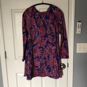 Long sleeved paisley dress